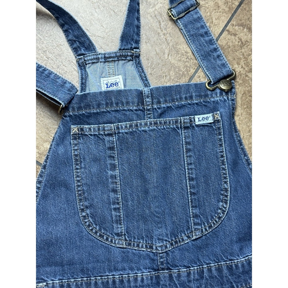 Lee Y2K Women's Denim Bib Overalls Wide Barrel Leg Style Size M - Picture 3 of 12